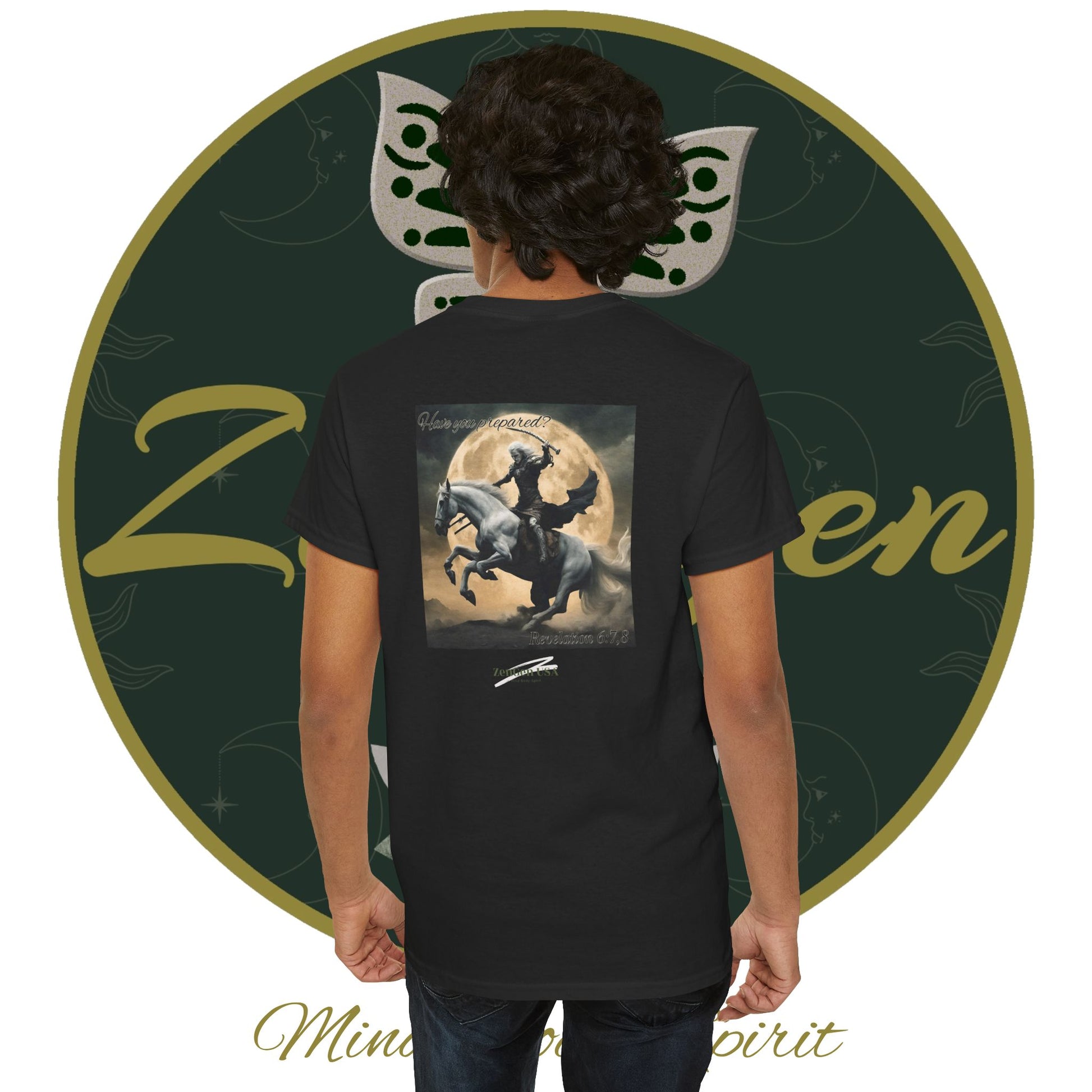 Apocalypse - 4th Seal Revelation 6:7,8 - Unisex Heavy Cotton Tee - Revelation Collection - ZenGen USA - ZenGen USA