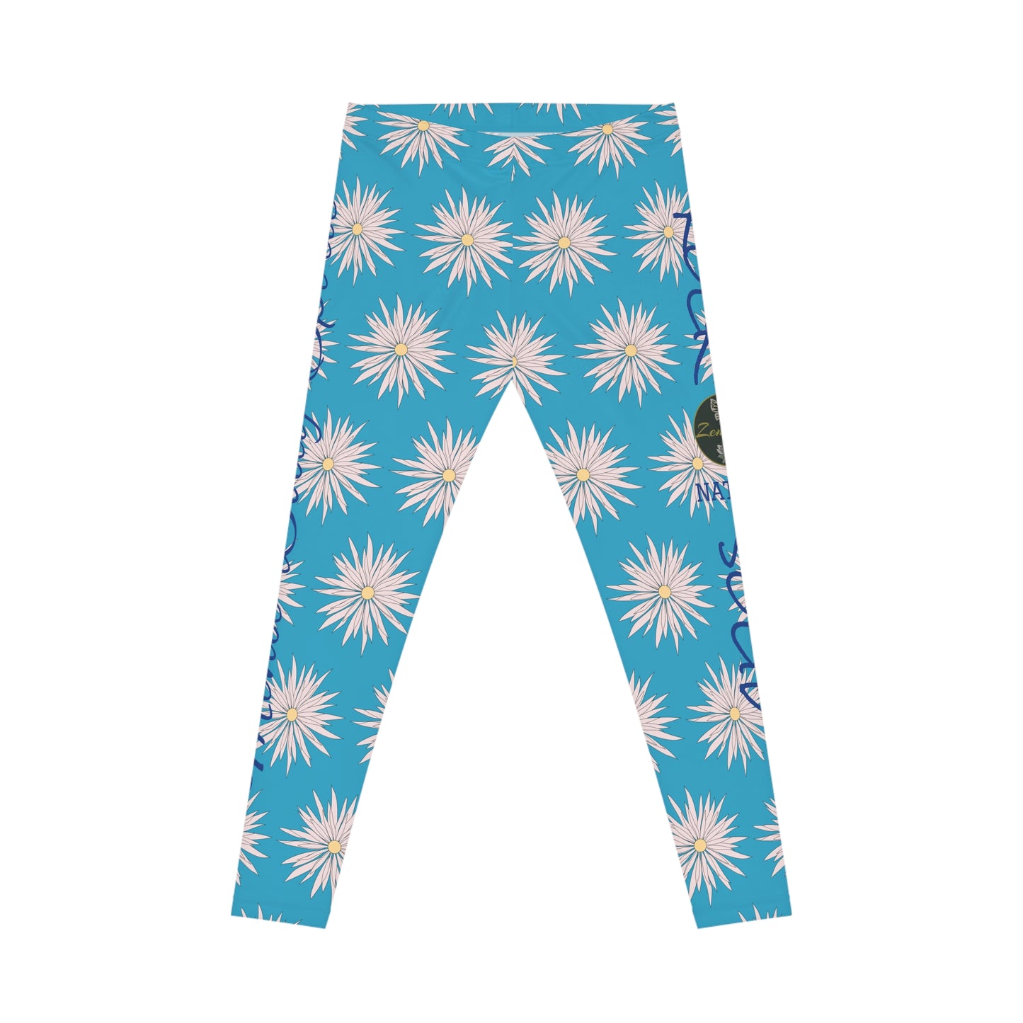 Women's Casual Leggings - Turquoise - ROCK SOLID Blazing Flower - ZenGen USA - ZenGen USA