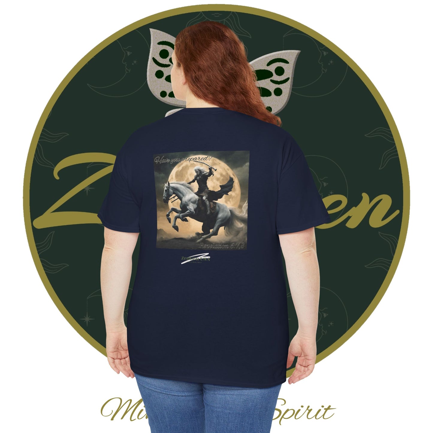 Apocalypse - 4th Seal Revelation 6:7,8 - Unisex Heavy Cotton Tee - Revelation Collection - ZenGen USA - ZenGen USA