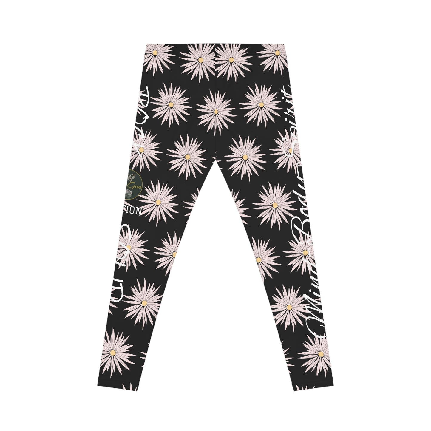 Women's Casual Leggings - Black - ROCK SOLID Blazing Flower - ZenGen USA - ZenGen USA