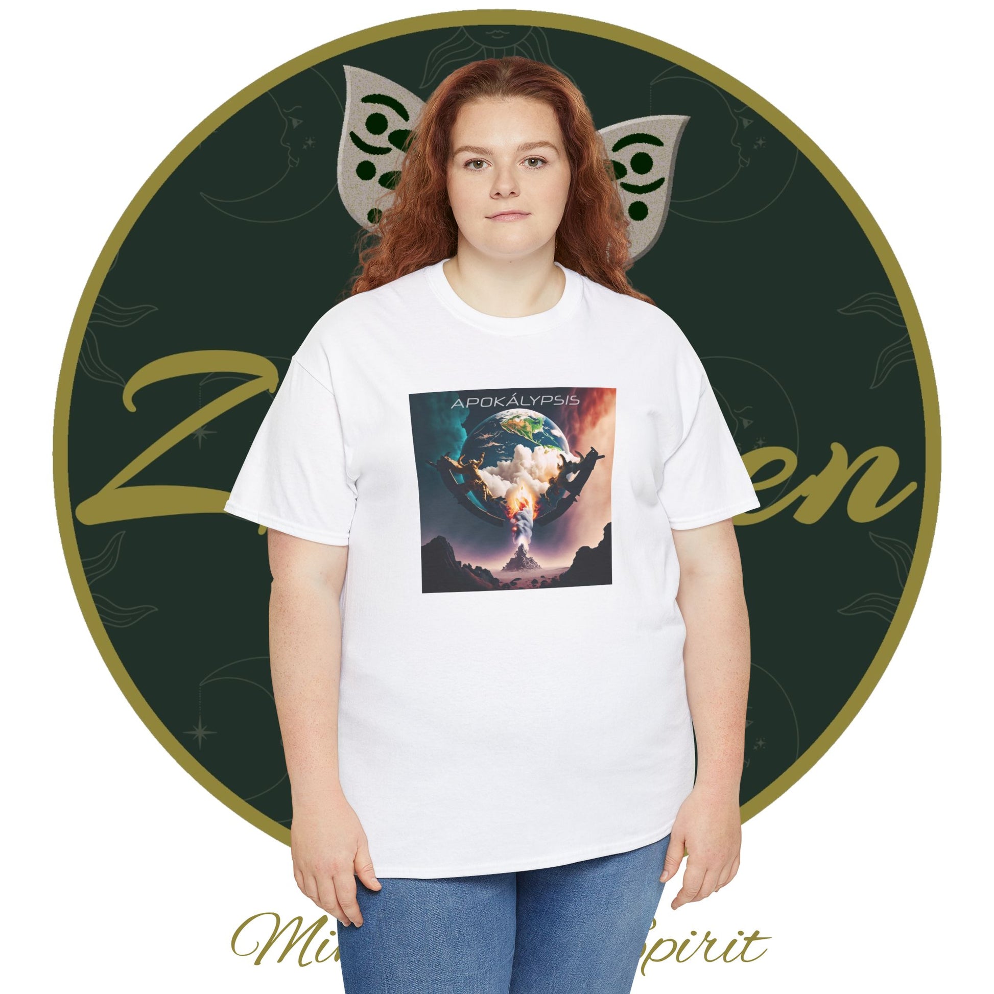 Apocalypse - 4th Seal Revelation 6:7,8 - Unisex Heavy Cotton Tee - Revelation Collection - ZenGen USA - ZenGen USA