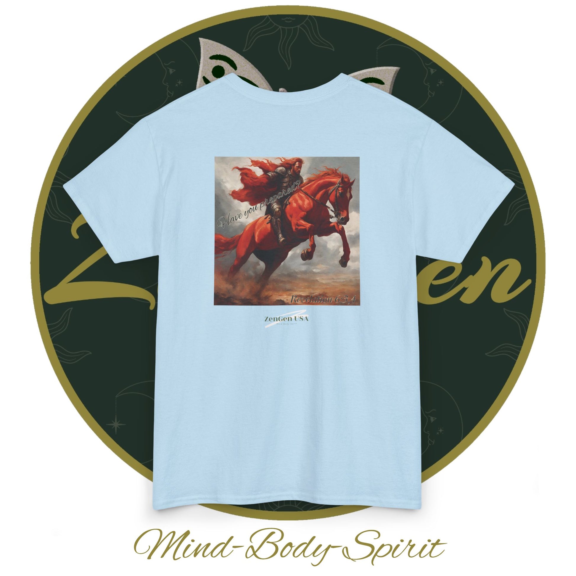 Apocalypse - 2nd Seal Revelation 6:3,4 - Unisex Heavy Cotton Tee - Revelation Collection - ZenGen USA - ZenGen USA