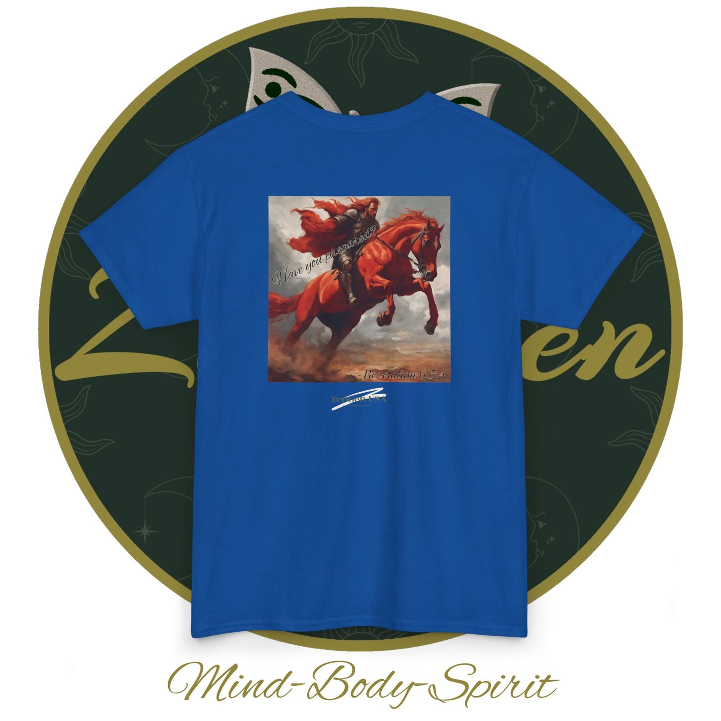 Apocalypse - 2nd Seal Revelation 6:3,4 - Unisex Heavy Cotton Tee - Revelation Collection - ZenGen USA - ZenGen USA