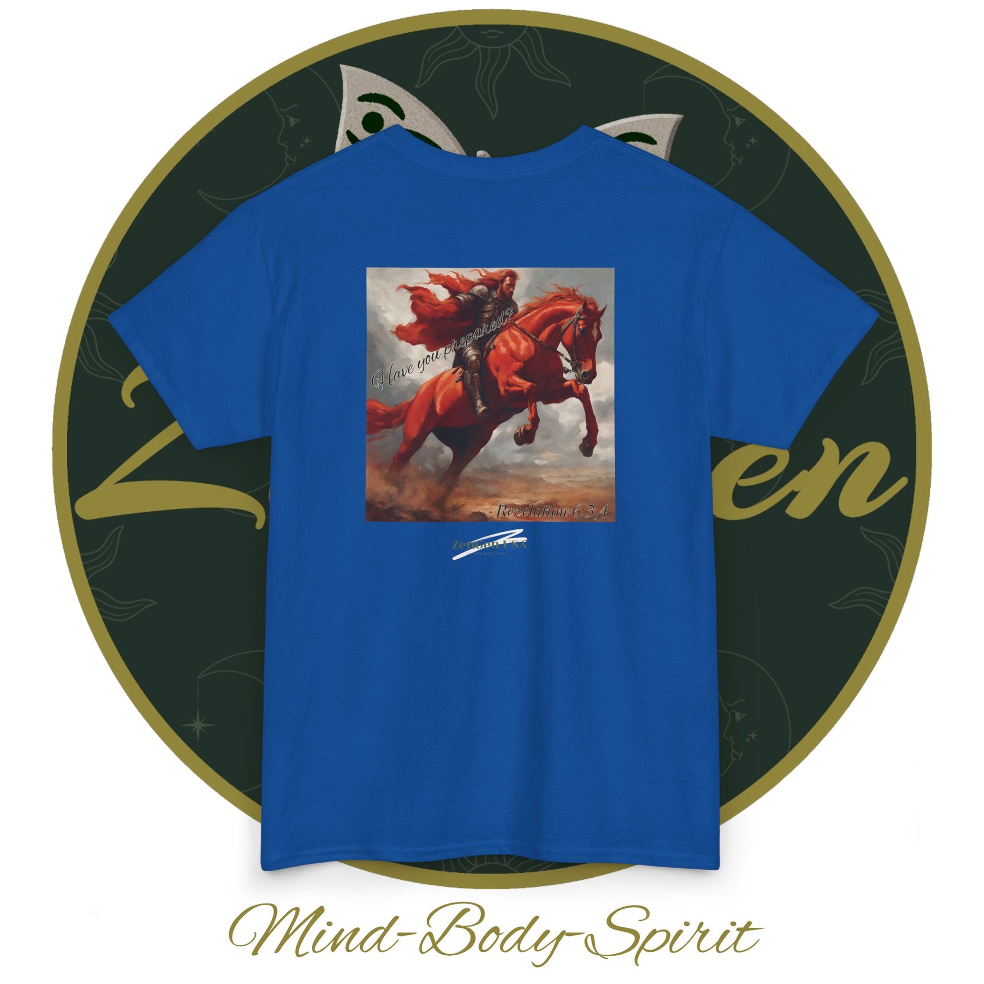 Apocalypse - 2nd Seal Revelation 6:3,4 - Unisex Heavy Cotton Tee - Revelation Collection - ZenGen USA - ZenGen USA