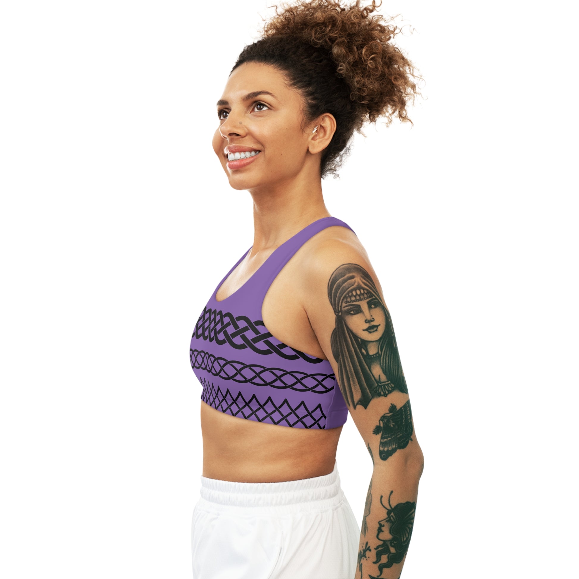 Celtic Tribal Tattoo - Purple Sports Bra - ZenGen USA ROCK SOLID - ZenGen USA