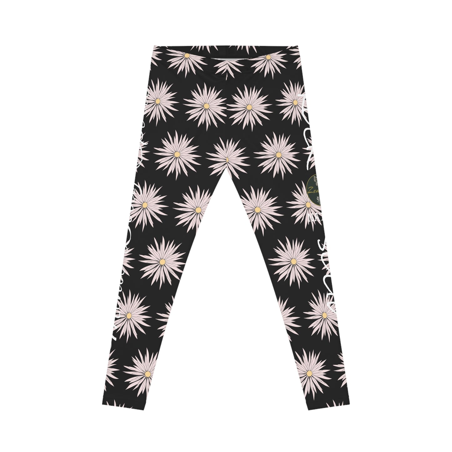 Women's Casual Leggings - Black - ROCK SOLID Blazing Flower - ZenGen USA - ZenGen USA
