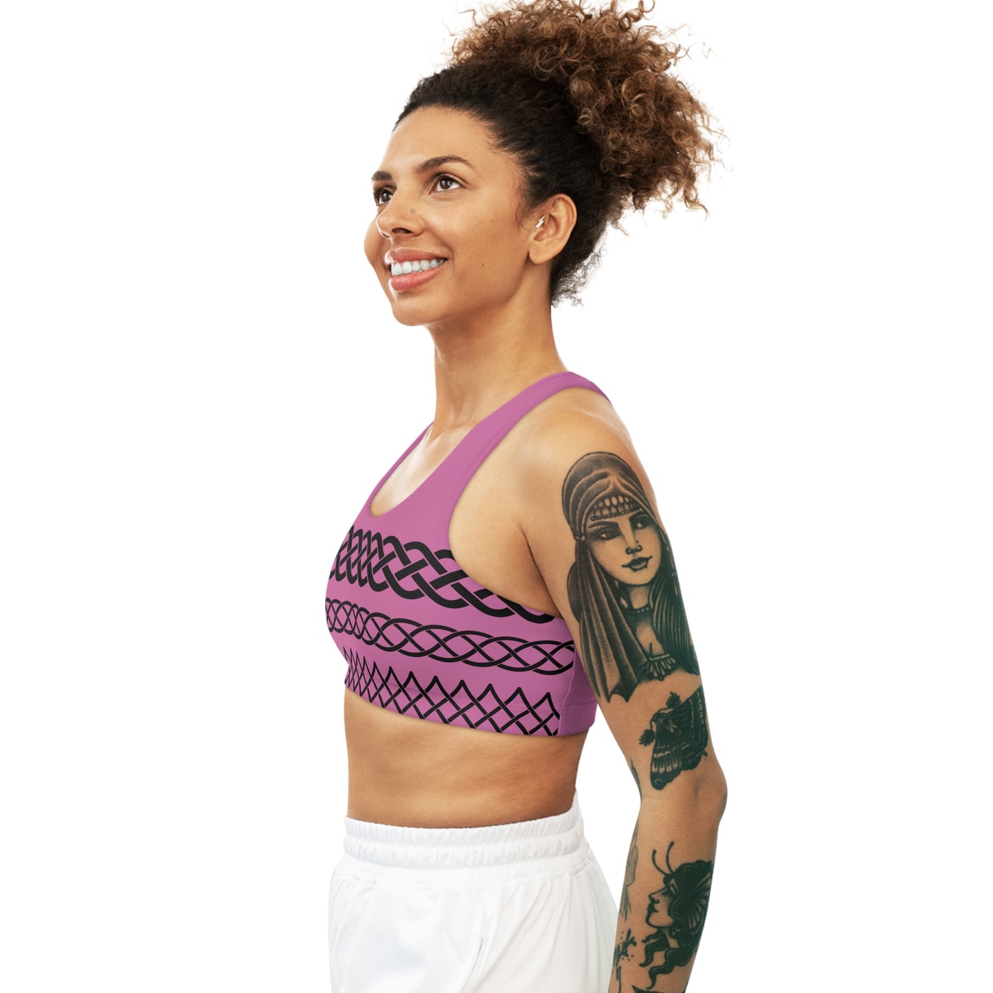 Celtic Tribal Tattoo - Pink Sports Bra - ZenGen USA ROCK SOLID - ZenGen USA