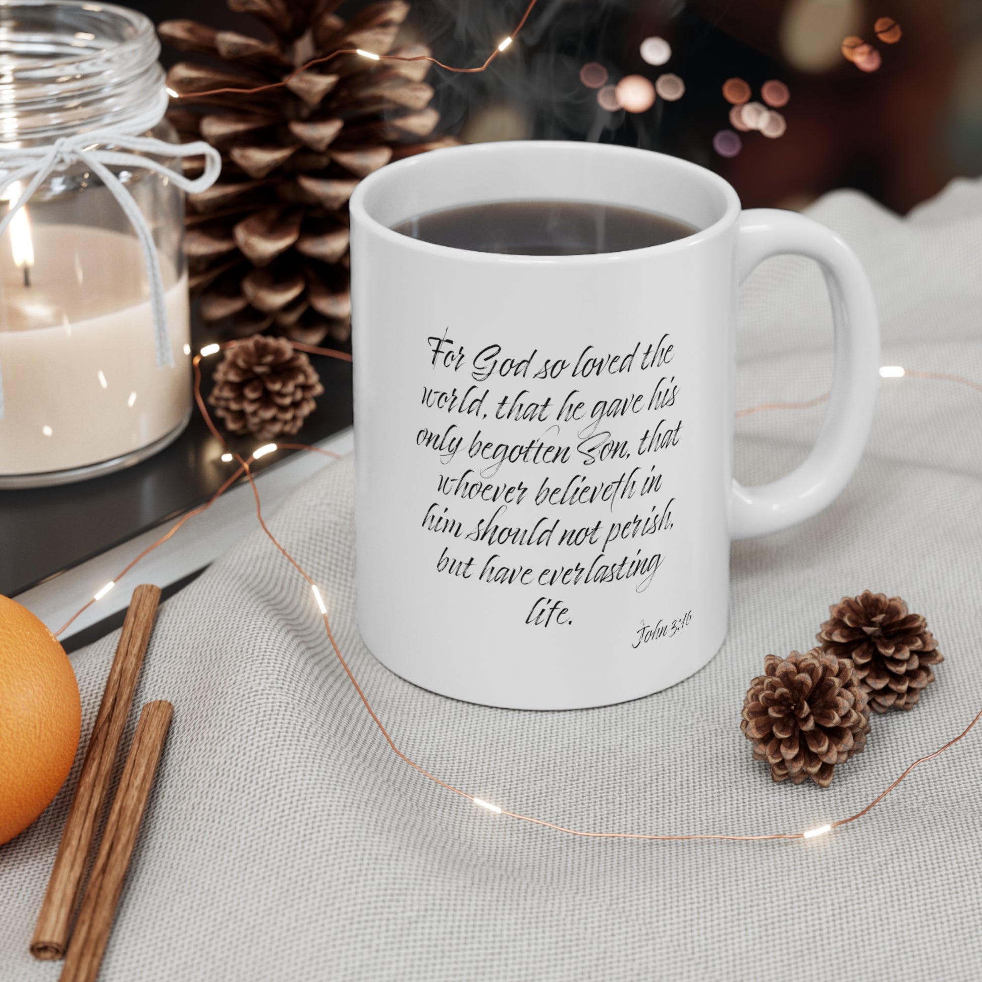 FOR US! John 3:16 | White Ceramic Mug 11oz | ZenGen USA - ZenGen USA