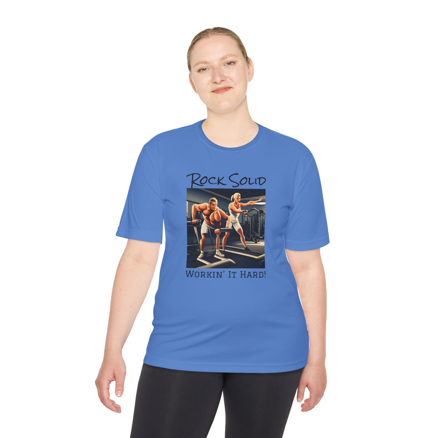 Unisex Moisture Wicking Tee - ROCK SOLID "Workin' It Hard!" - ZenGen USA - ZenGen USA