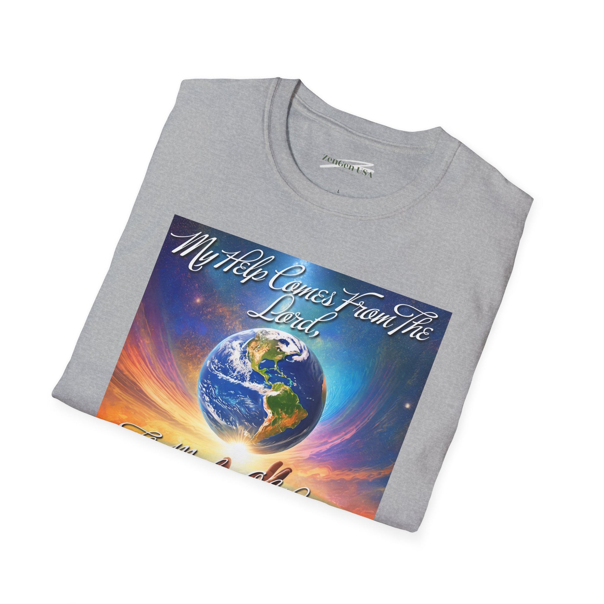 ZenGen USA Psalm 121:2 My Help Comes From The Lord... - Unisex Softstyle T-Shirt - ZenGen USA