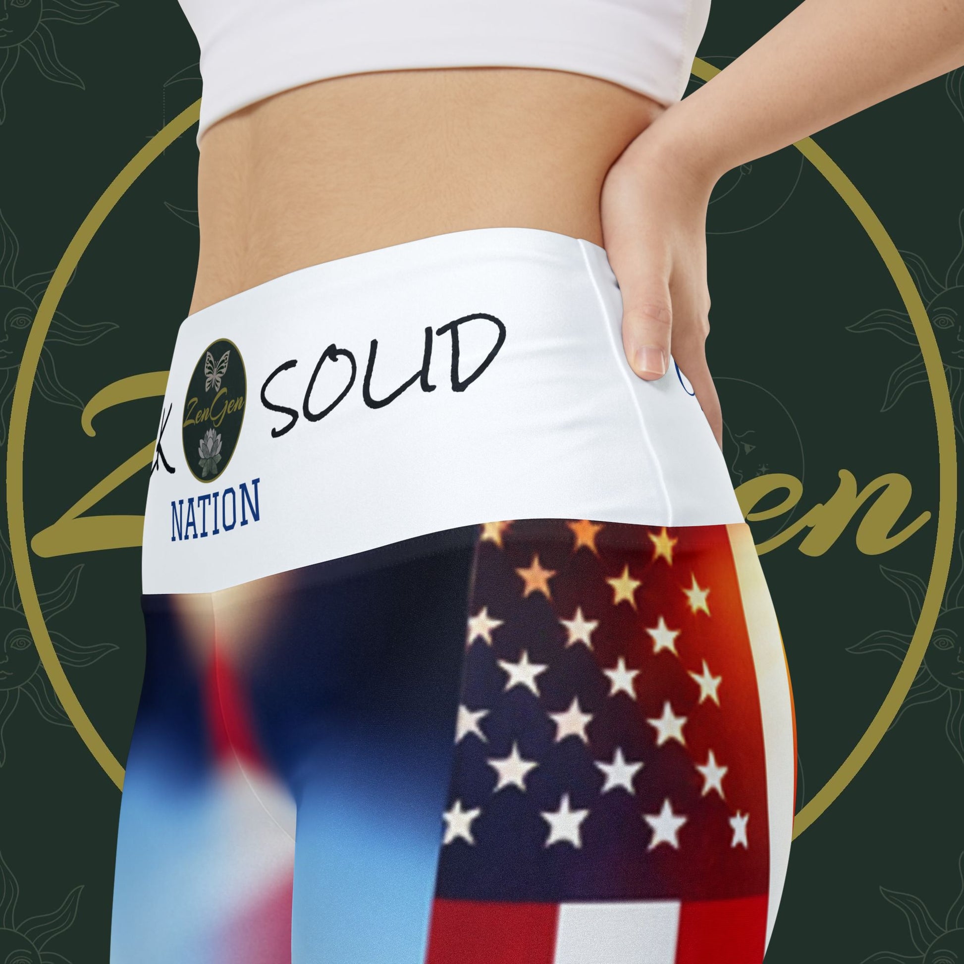 ZenGen Nation ROCK SOLID Women's Workout Shorts (AOP) - Stars & Stripes - ZenGen USA
