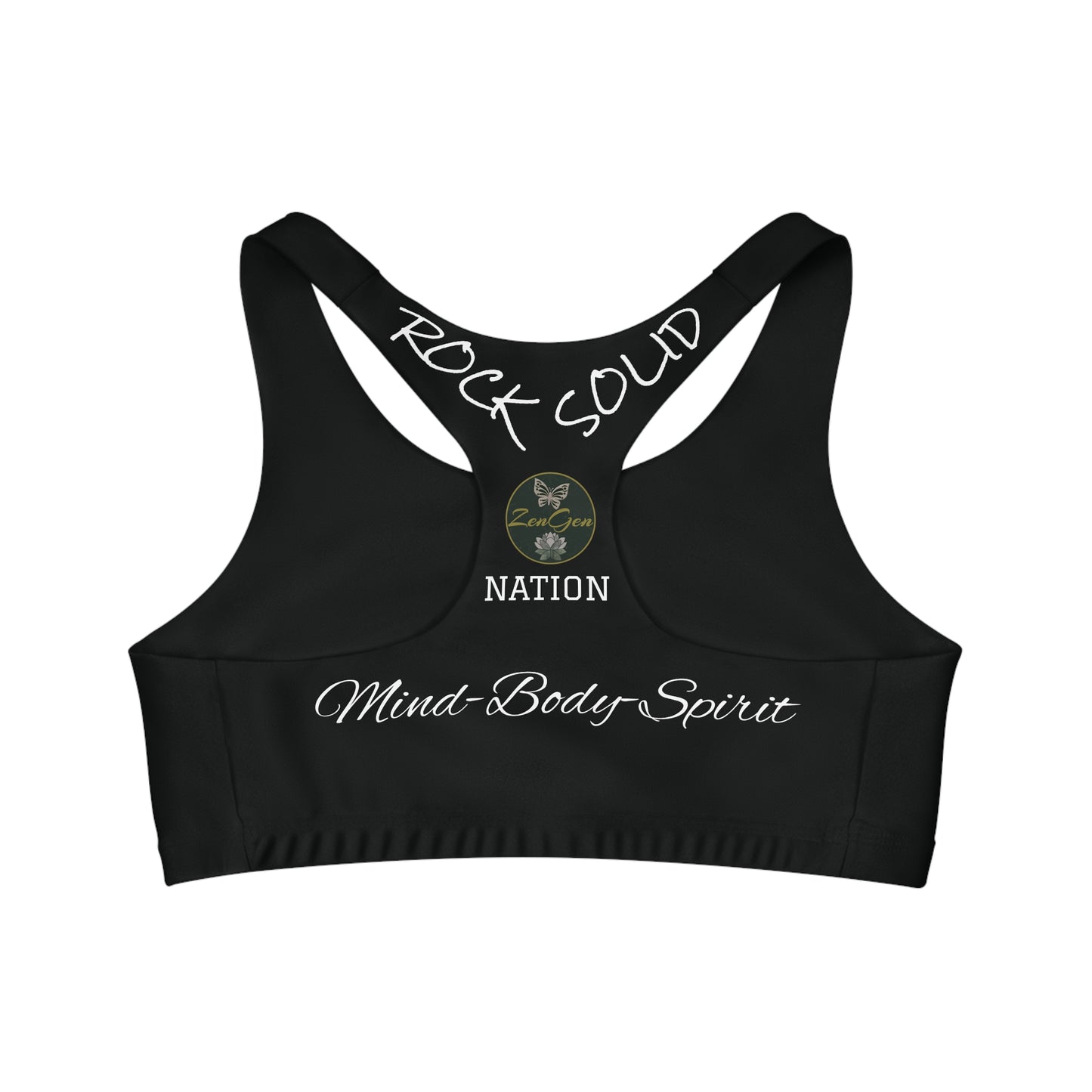 Seamless Sports Bra Black - ROCK SOLID Blazing Flower - ZenGen USA - ZenGen USA