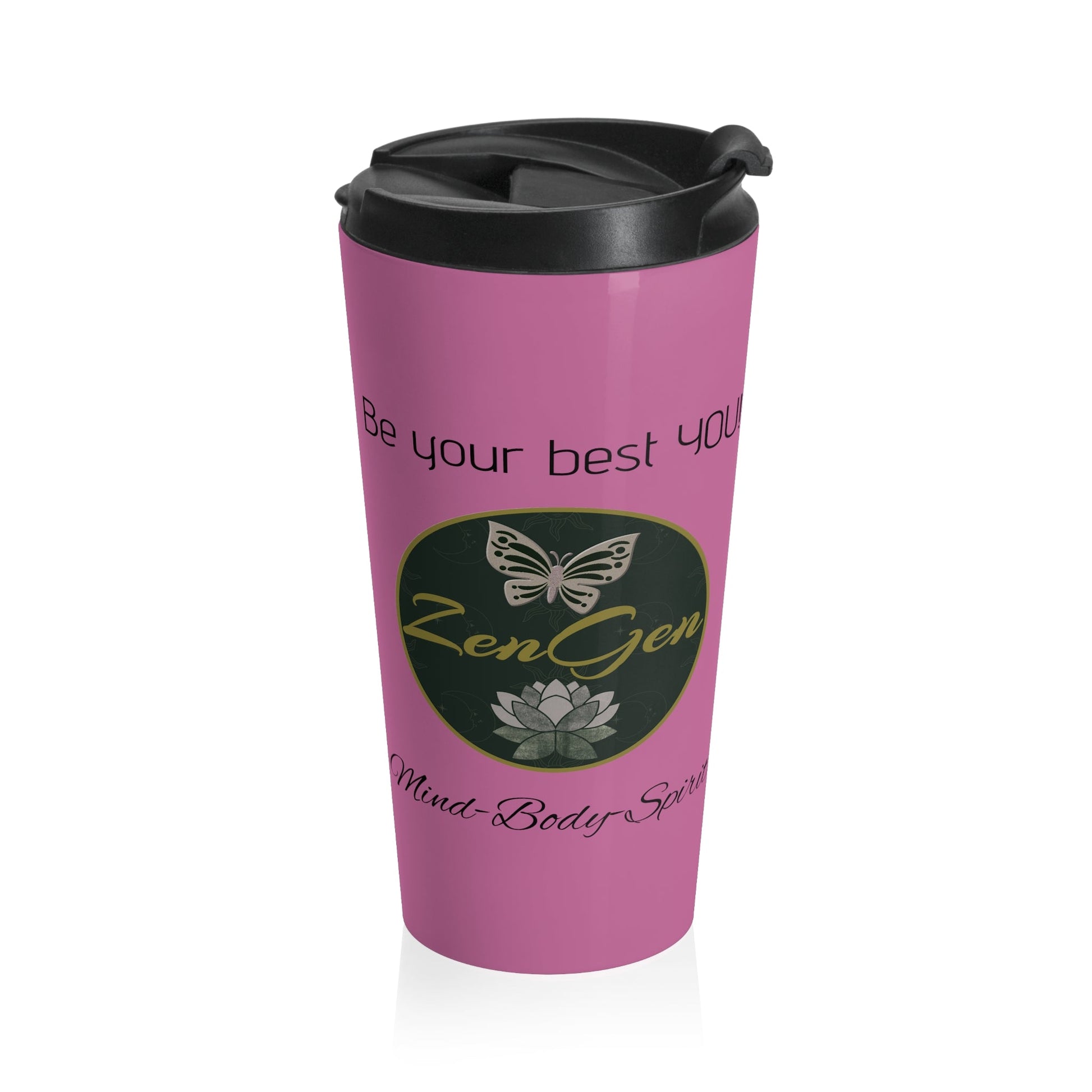 Be Your Best YOU - Stainless Steel Travel Mug - Pink - ZenGen USAMug